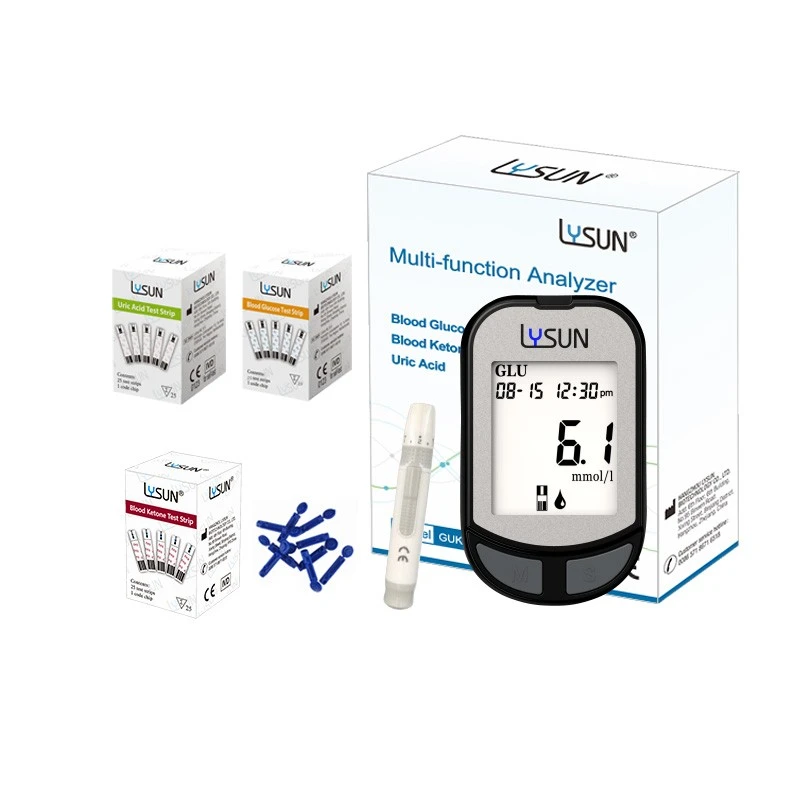 Lysun Blood Glucose, Uric Acid, Blood Ketone Meter GUK-101 factory